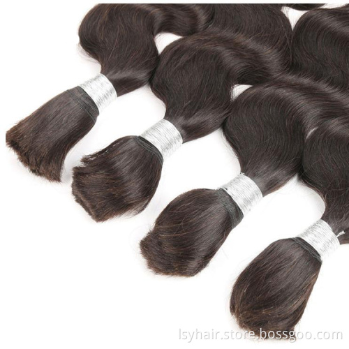 Factory Wholesale Unwefted Bulk Virgin Hair For Braiding, No Weft Braid In 100% Human Hair Bulk Remy Curly Braiding Hair